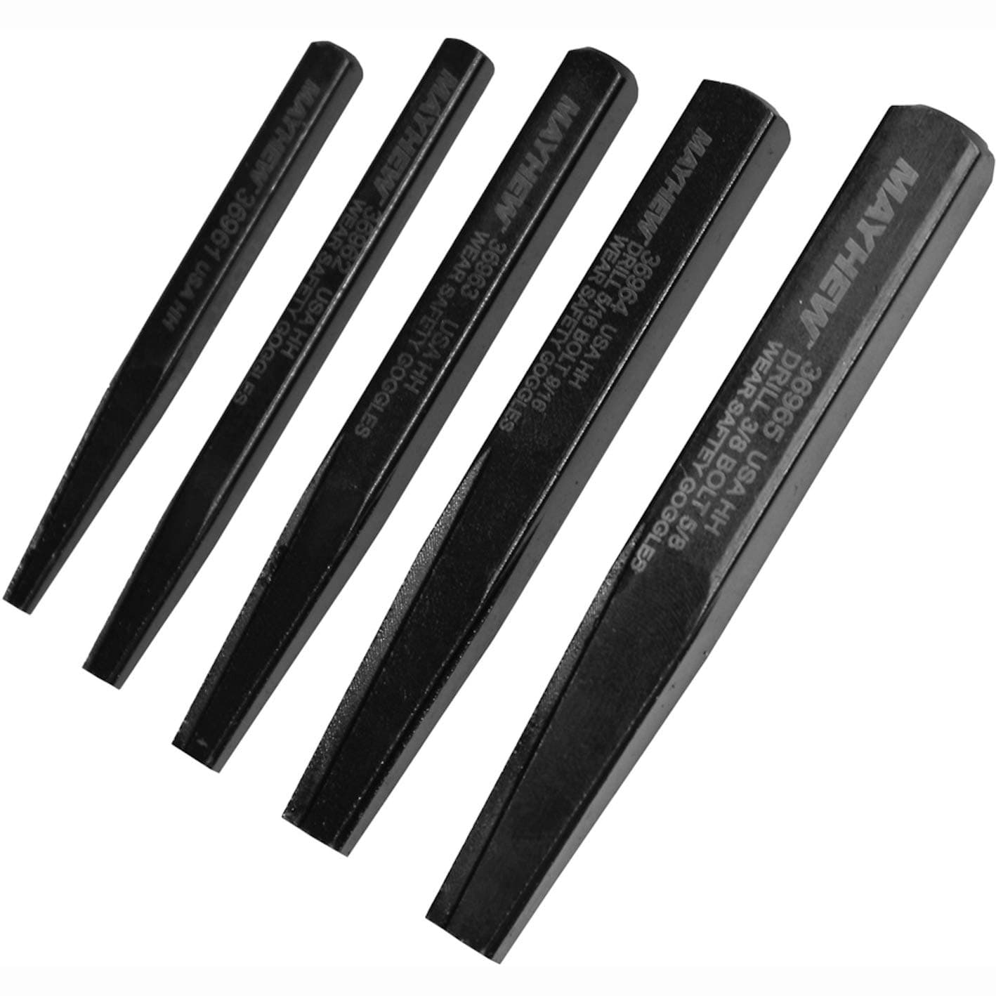 Tools 37332 Screw Extractor Set, 5-Piece, Black Oxide Finish