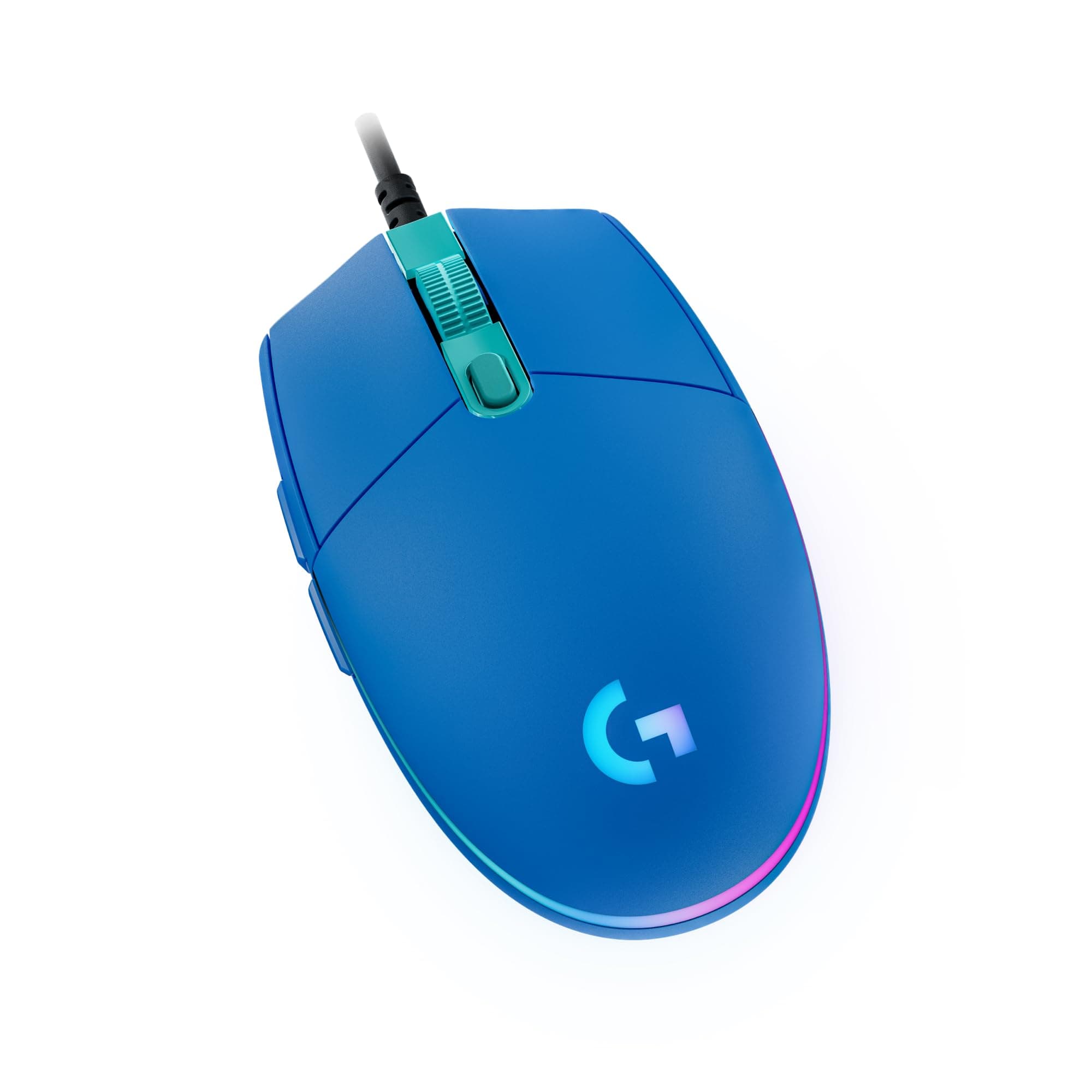 Logitech G203 2nd Gen Wired Gaming Mouse, 8,000 DPI, Rainbow Optical Effect LIGHTSYNC RGB, 6 Programmable Buttons, On-Board Memory, Screen Mapping, PC/Mac Computer and Laptop Compatible - Blue