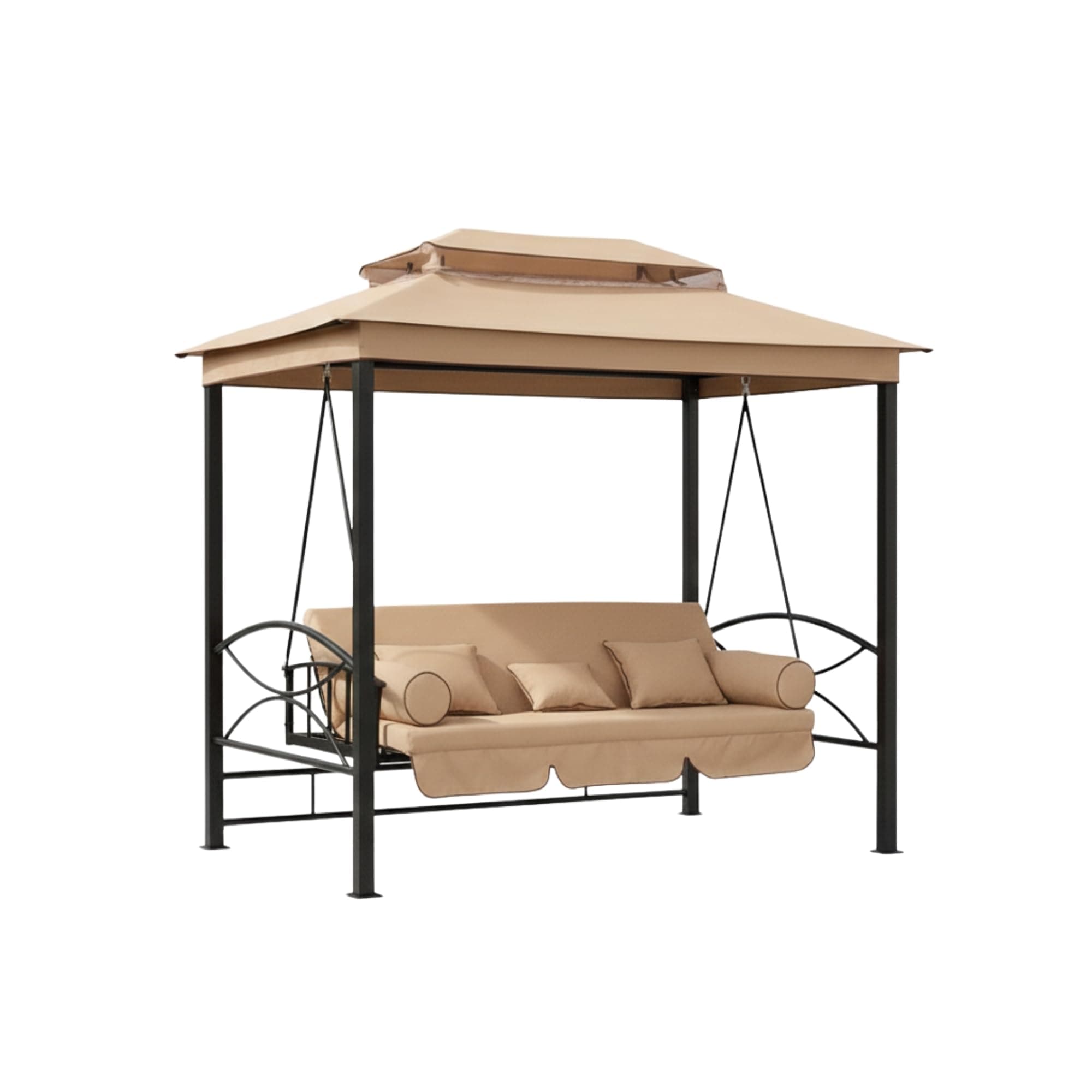 Garden Winds Reinforced RipLock 350 Replacement Canopy Top Cover Compatible with Debora Gazebo Swing Model 01-0884 - Beige