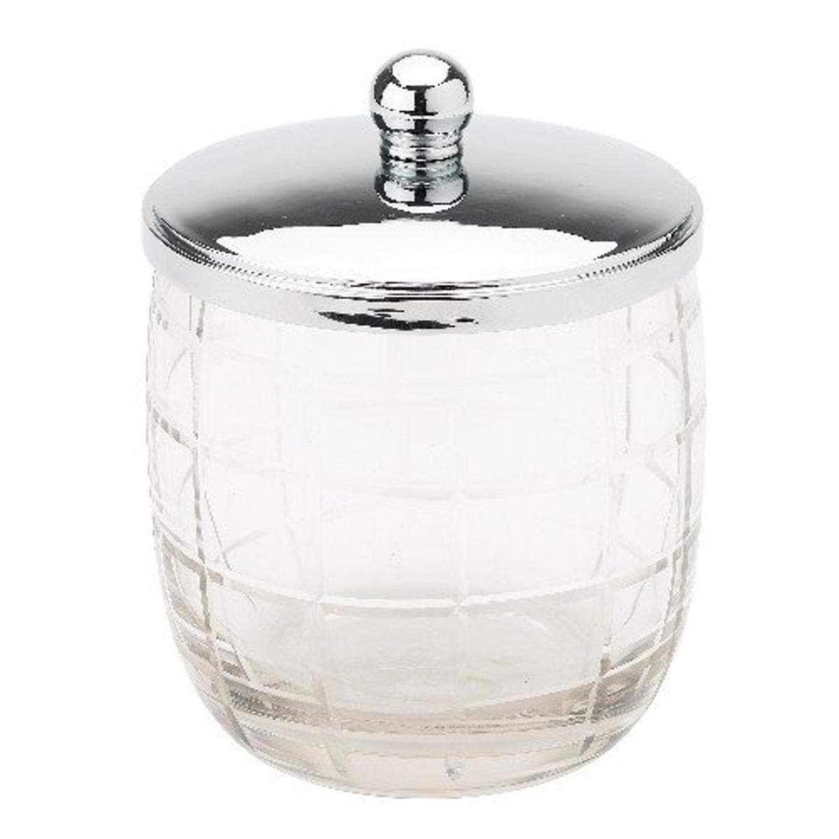 Lisbeth Dahl Glass Cotton Canister with Square Pattern