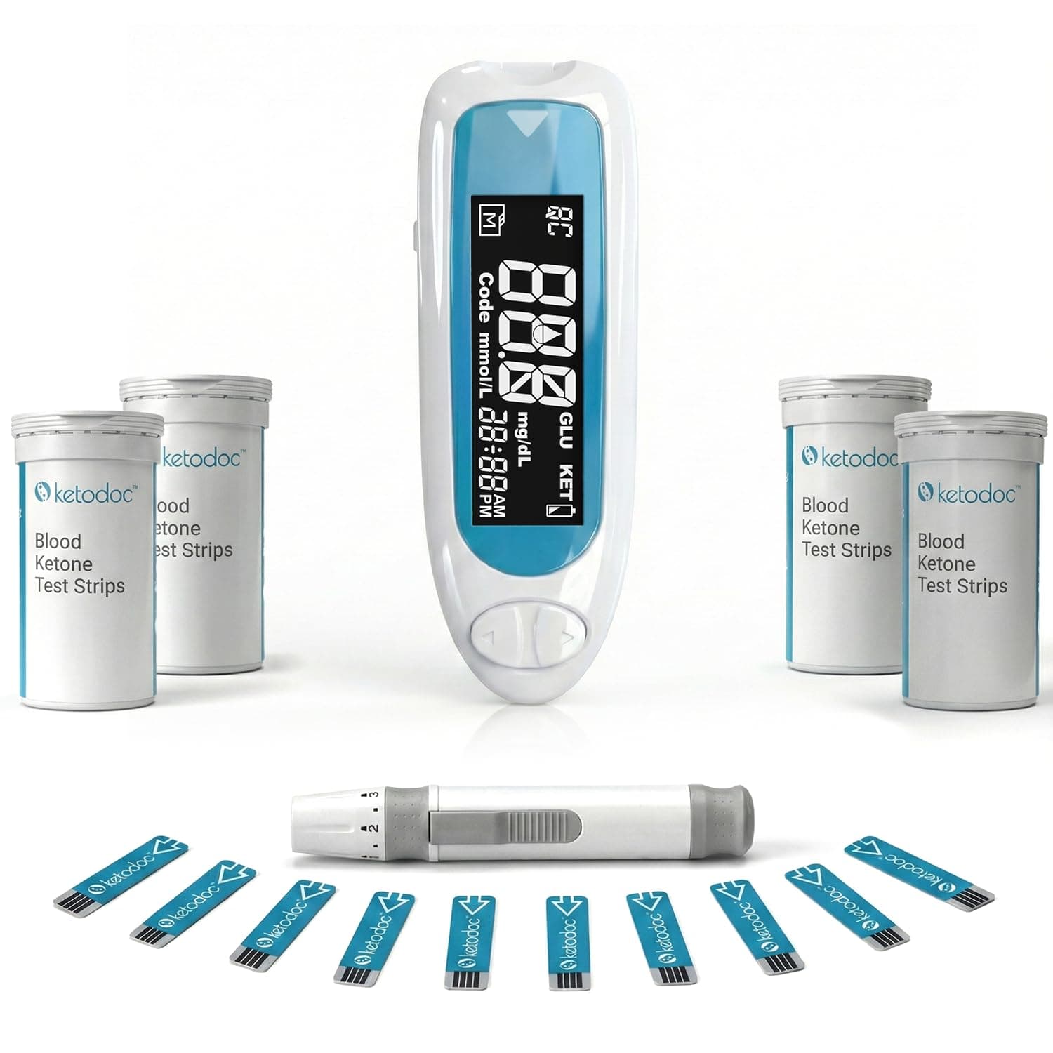 Ketone Test Kit, Blue - Includes 40 Strips (40 Pack)