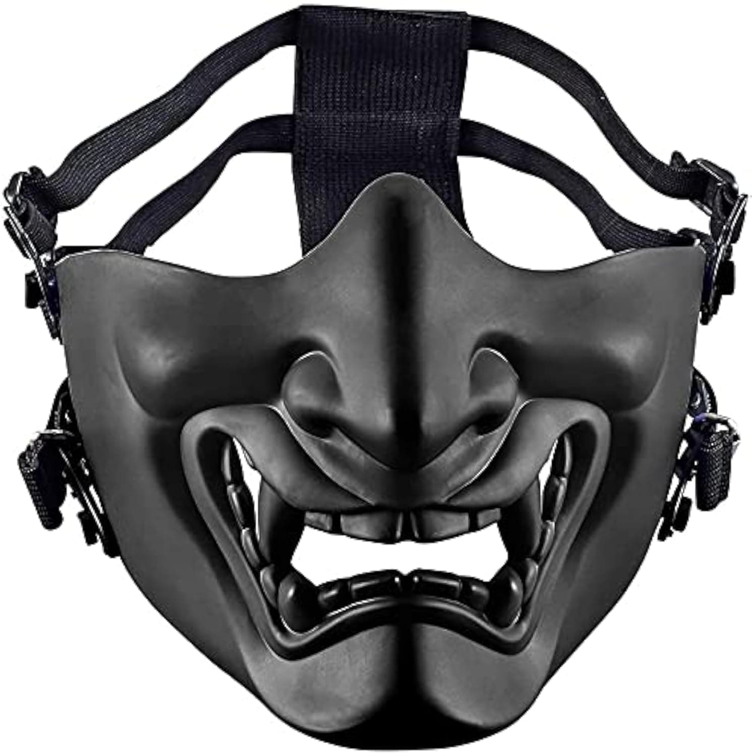 Tactical Airsoft Half Face Masks, Airsoft Mask Half Face Evil Demon Hannya Kabuki Samurai Oni Masks Airsoft Protective Masks for Cs War Game Halloween Party