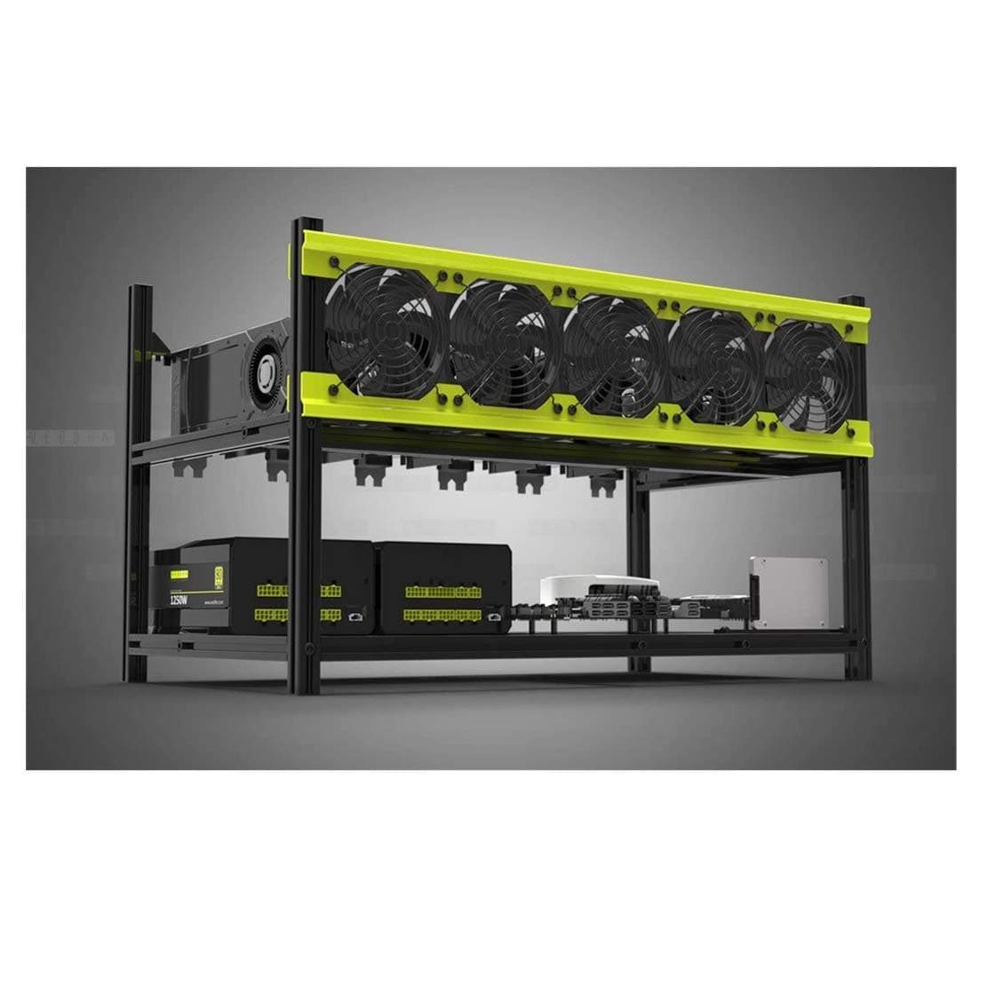 6/8 GPU Aluminum Stackable Open Air Mining Computer Frame Rig Ethereum Veddha (V3D-6GPU)