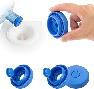 (5 PACK) YEPfomi Reusable 5 Gallon Water Jug Caps, Food Grade Silicone Replacement Bucket Lid for 2/3/4/5 Gallon Bottle 55mm Standard Tops Water Bottle and Water Dispenser