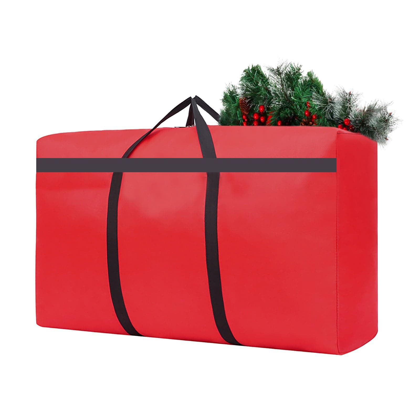 Small Christmas Tree Storage Bag 4Ft/5Ft Heavy Duty Reusable 600D Oxford Fabric Xmas Tree Bag/Container/Holder for Short Artificial Christmas Tree(39" X 12" X 24") Red