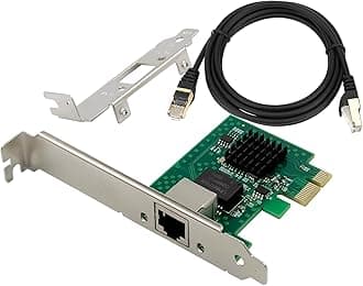 ULANSeN 2.5GBase-T PCIe 3.1 Network Adapter with Intel I225-V+3ft Cat8 Ethernet Cable 2500/1000/100Mbps PCI Express Gigabit Ethernet Card RJ45 LAN Controller for Windows 10/11 with Low Profile Bracket