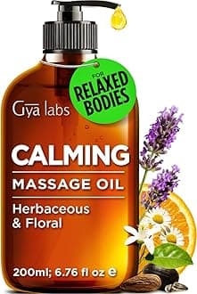 Calming Massage Oil for Massage Therapy - Natural Aromatherapy Massage Oils - Crafted with Lavender, Petitgrain, Chamomile, Sweet Orange, Jojoba & Argan Oils (200ml)