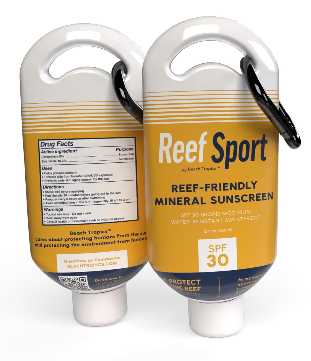 Hidden Flask Set for Liquor - 2-Pack 12oz Sunscreen-Style Bottles (24oz Total) with Leak-Proof Cap and Carabiners - BPA-Free, Reusable, Travel Liquor Containers for Beach, Cruises, Festivals