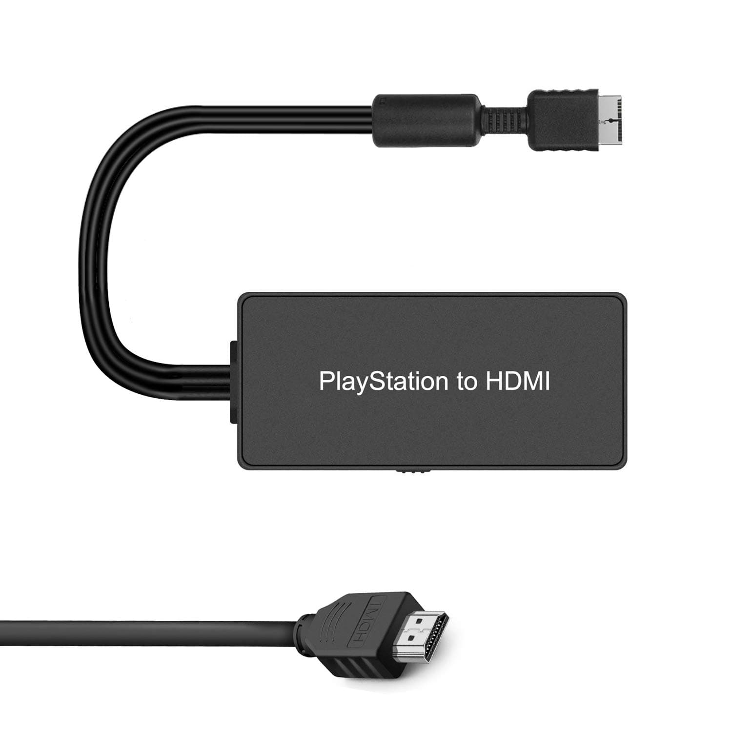PS2 to HDMI Adapter HD-Link Cable for PS2 Converter Support 4:3/16:9 Switch, Works for PlayStation 1/PlayStation 2 and PS3. PS1 Adapter Converter with S-Video Singal