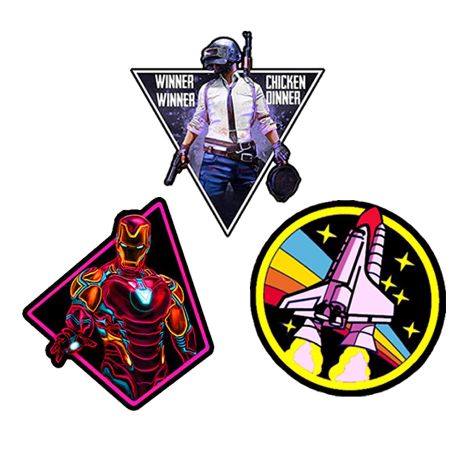 Lazychunks | Iron-on-Printed Multicoloured Thinest Applique Decorative Sewable Repair Patches for Cloths,Jackest,Jeans,Bags,Hat,Mask,T-Shirt