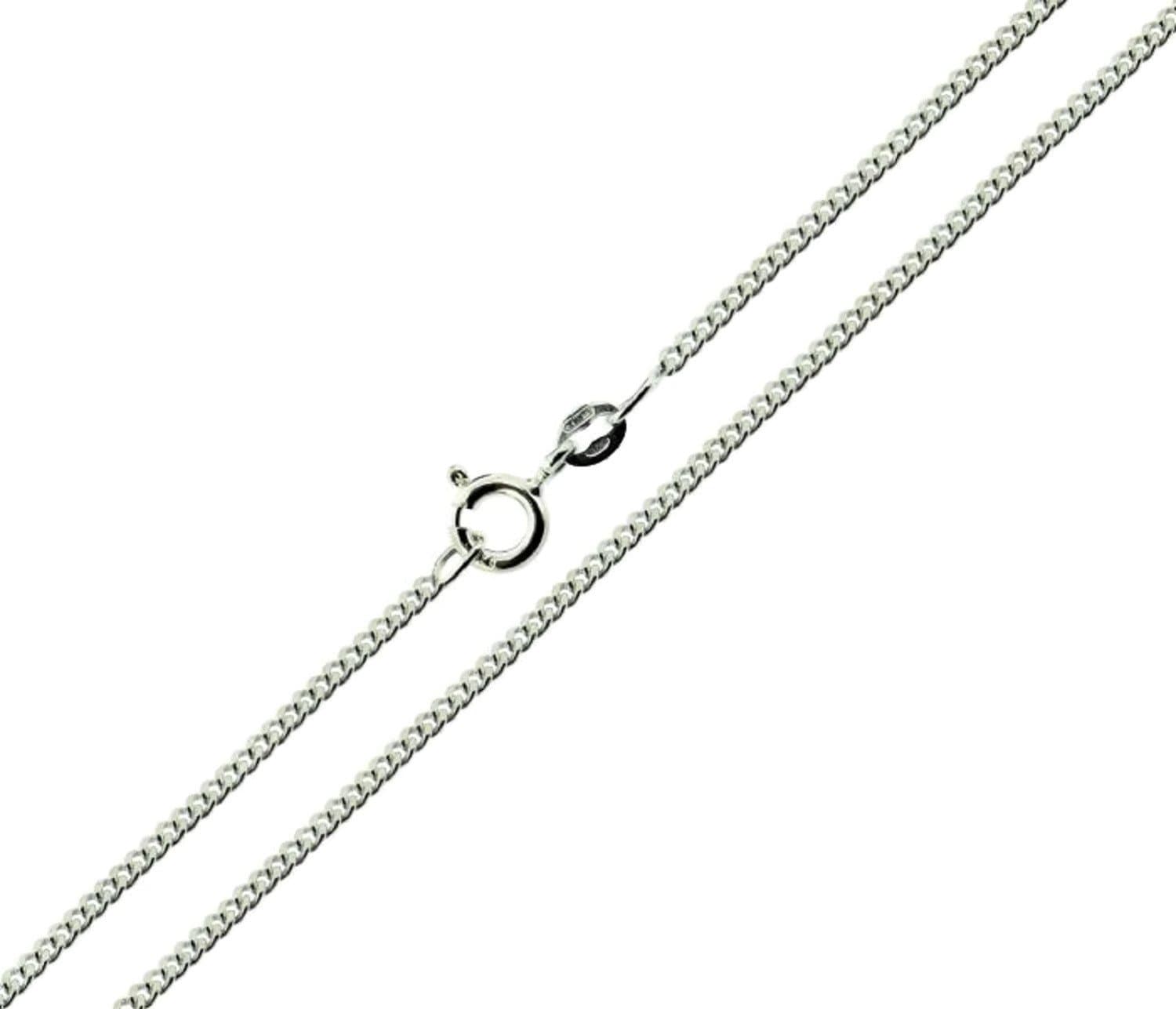 Solid Genuine Italian 925 Sterling Silver 1.1mm Diamond Cut Curb Chain|Sizes from : 14 16 18 20 22 24 28 30 inch / 36 40 45 50 55 60 71 76 cm