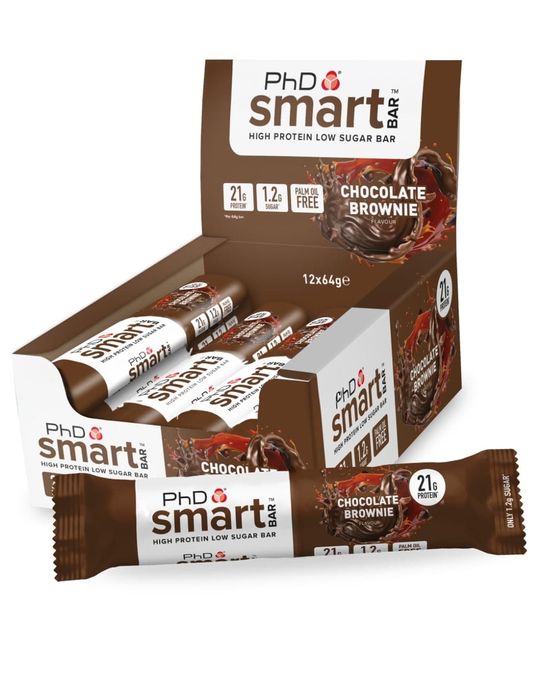 – Nutrition Smart Protein Bar Low Calorie, Nutritional Protein Bars/Protein Snacks, High Protein Low Sugar, Chocolate Brownie Flavour, 20g of Protein, 64g Bar (12 Pack)