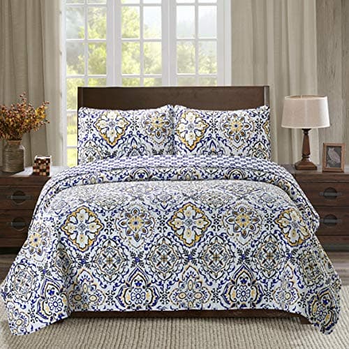 SLPR Double Take 3-Piece Bedding Quilt Set - King with 2 Shams | Summer Lightweight Quilted Bedspread