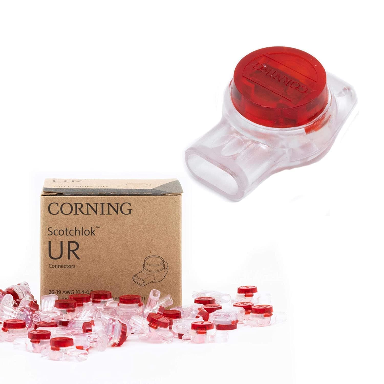 Corning UR Presslok 100 pk Solvent Resistant Splice Terminals for 2 or 3 Insulated Wires, Electrical, Automotive, Oil, Data, Telephone (100 Pack)