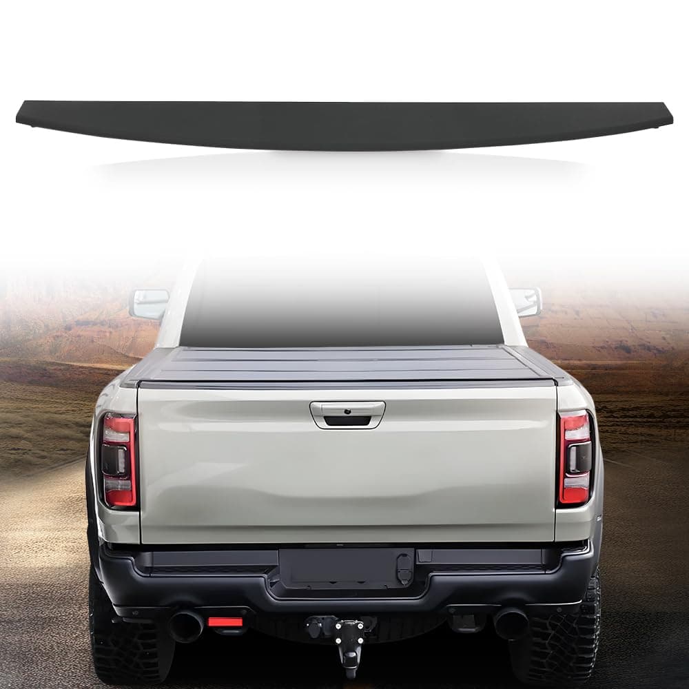 PIT66 Tailgate Spoiler Cap Molding Textured Compatible with Ram 2500 3500 2019 2020 2021 2022,68364364AA Black