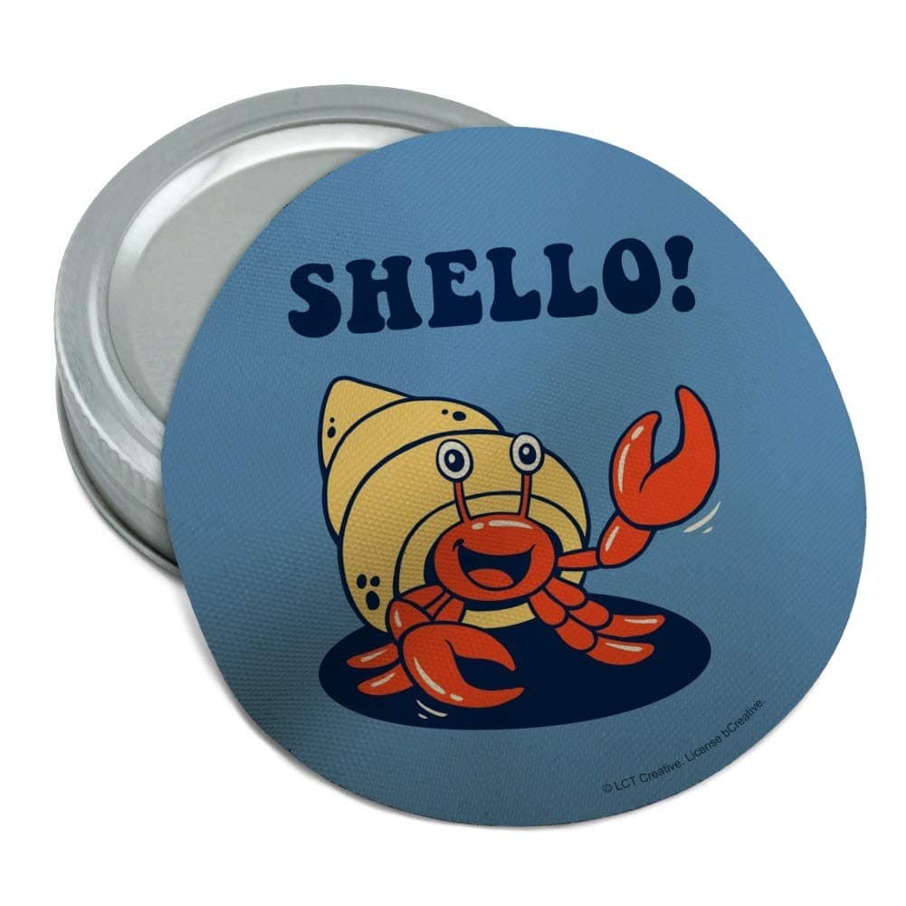 Shello Hello Hermit Crab Shell Funny Humor Round Rubber Non-Slip Jar Gripper Lid Opener
