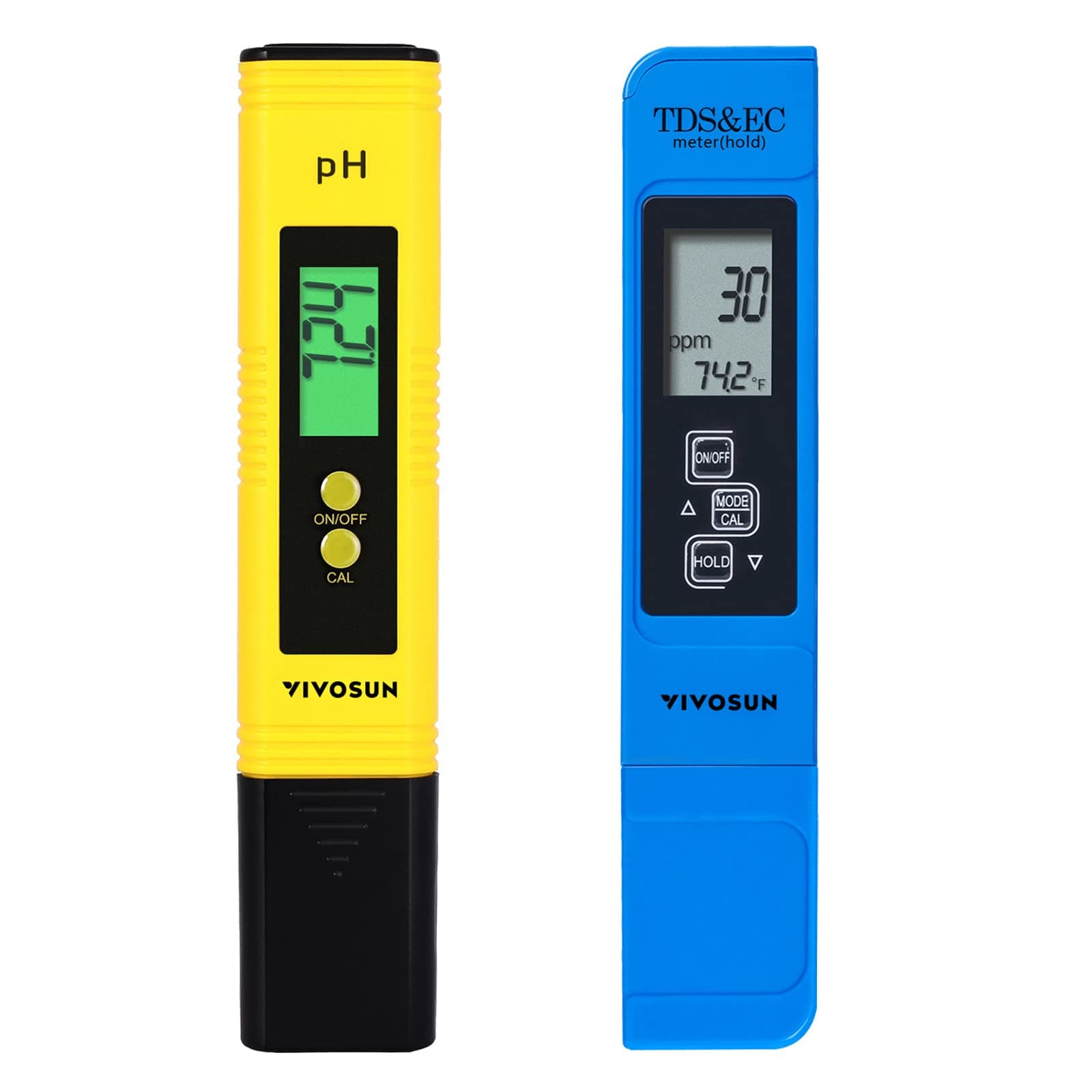VIVOSUN pH & TDS Meter Combo 0 05ph High Precision Pen Type pH Meter & +/- 2% Readout Accuracy 3-in-1 TDS EC Thermometer TDS + PH