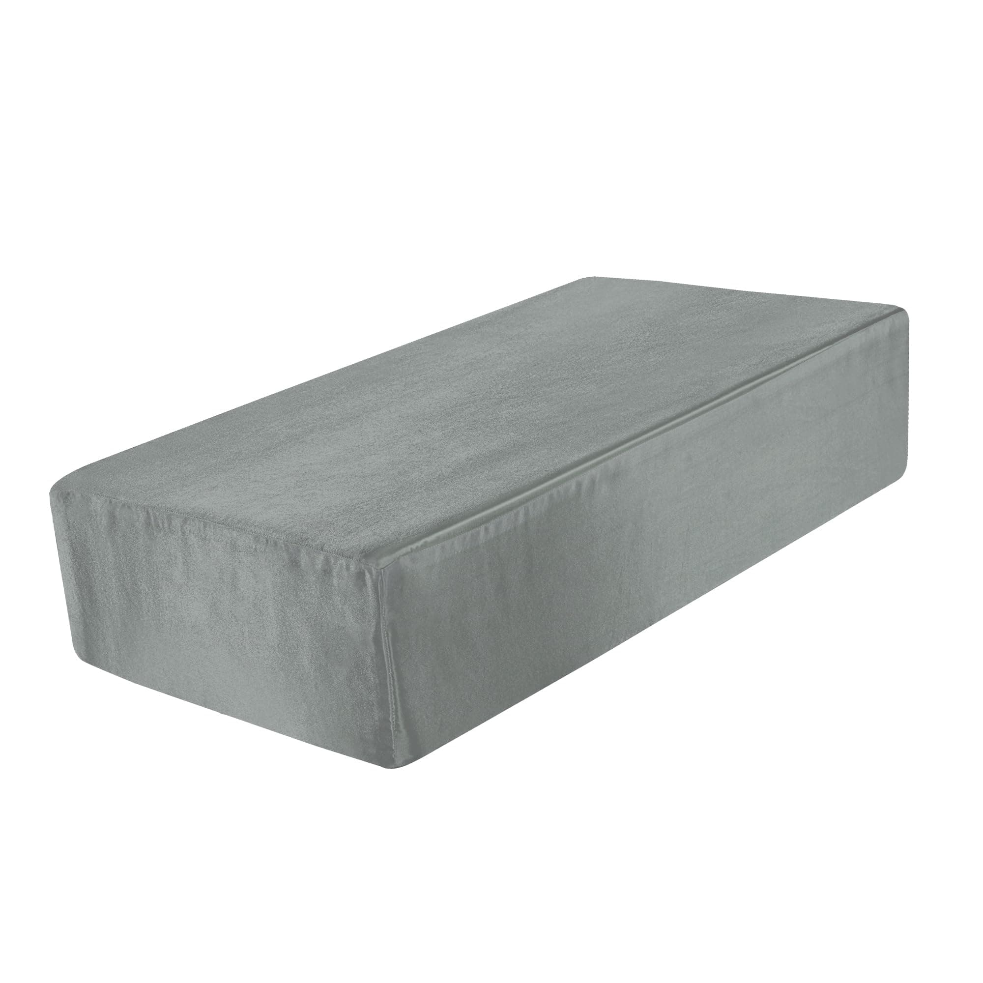 BALAPET Silk Satin Pillowcase for Cube Shape Pillow (ONLY Pillowcase), 24x12x5.5 Inch Luxurious Smooth Pillow Cover with Hidden Zip, Soft & Breathable Pillow Protector for Side Sleeper, Grey