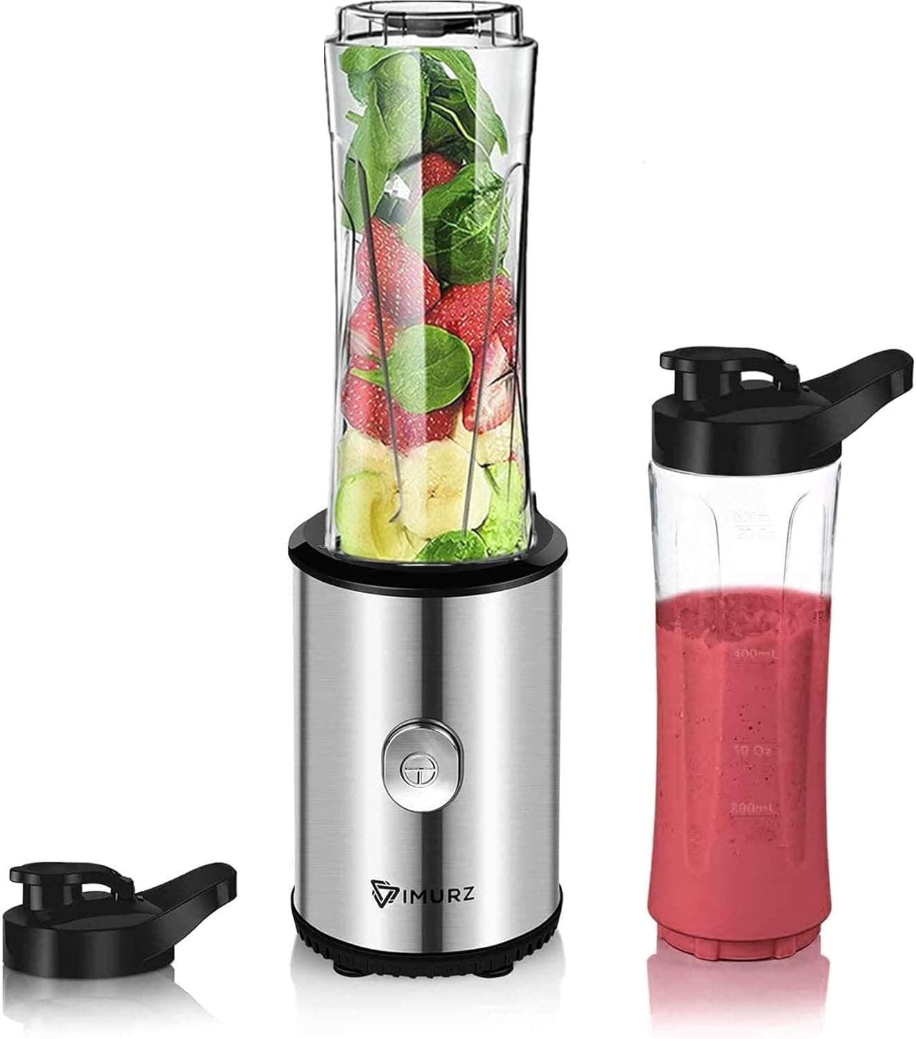 Personal Blender Smoothies Maker with 2 x 600ml Tritan Blending Bottles for Smoothie, Milkshake, Fruit Vegetables Drinks,350W