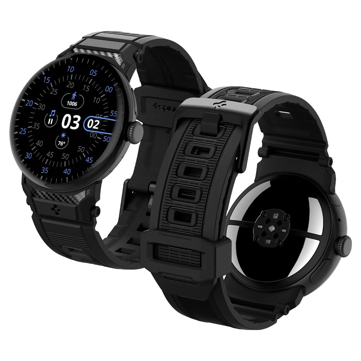 Rugged Band Compatible with Google Pixel Watch 4/3/2/1 41mm (2025/2024/2023/2022) - Matte Black