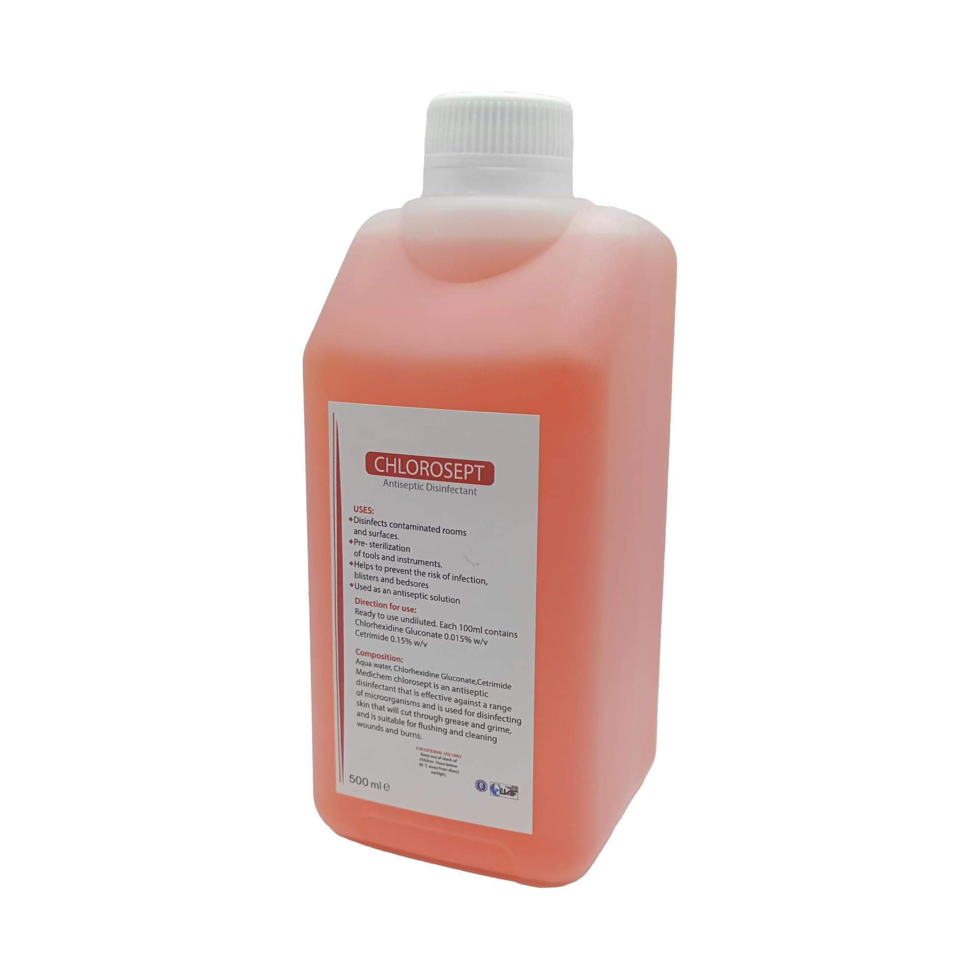 500ML Chlorosept Antiseptic Disinfectant | Multipurpose Solution for Disinfection | Pre-Sterilization of Tools | Helps Prevent Infection, Blisters, and Bedsores | Antiseptic Solution (1 Pc)