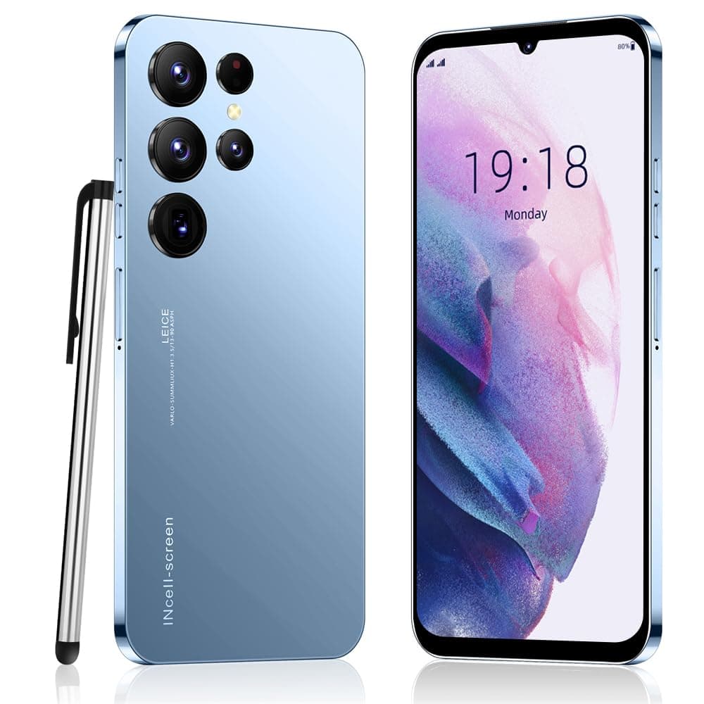 Cheap Smartphone， 6.6'' HD Display, Android 10 OS, 16GB ROM(Extendable to 128GB), Dual SIM Dual Camera, WiFi,GPS,Face ID Mobile Phones (Blue)