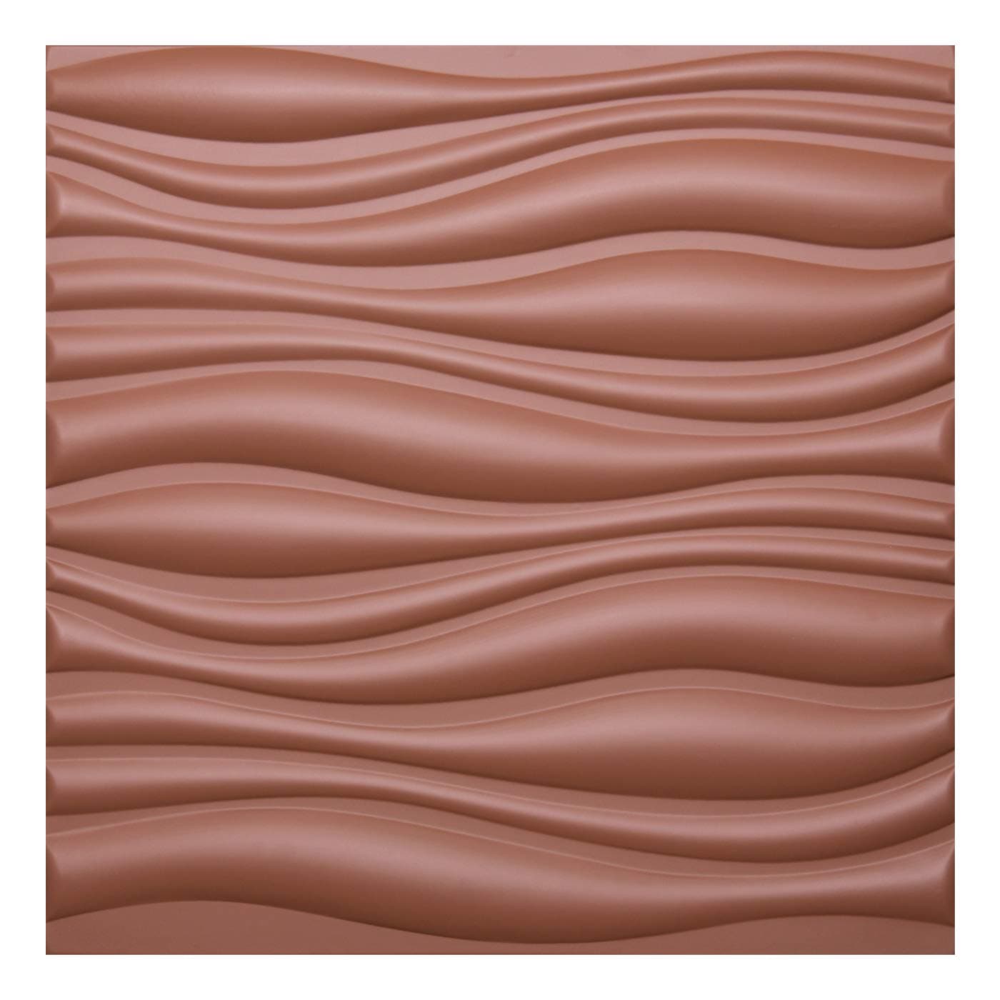 Art3d 3D Leather Tiles Decoartive 3D Wall Panels, Chocolate Wave 23.6" x 23.6" (6 Pack)
