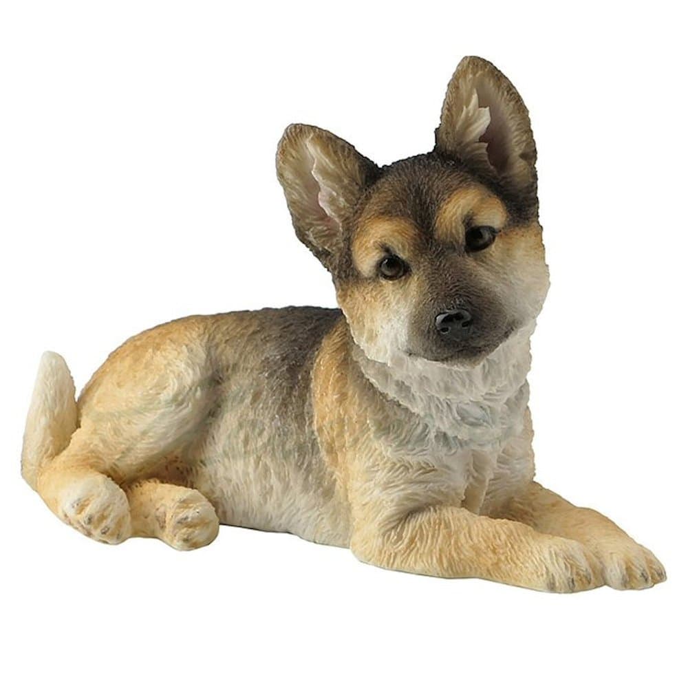 German Shepherd Puppy Sitting Looking Right Sculpture