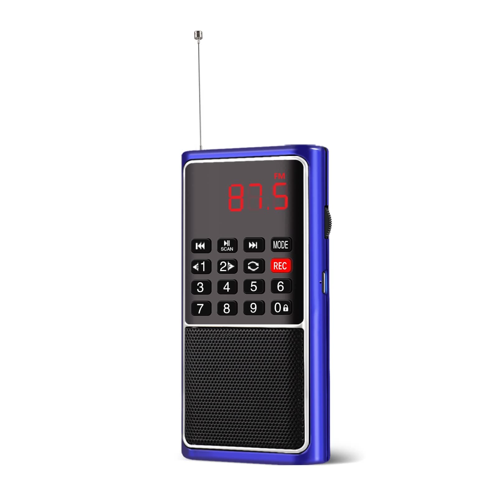 Leting Portable Radio with Mp3 Speaker, Radios Porable FM, Radio Support Tf Card/USB/Music Recording, Emergency Radio Rechargeable Battery Powered,FM Radio with Best Reception (Blue)