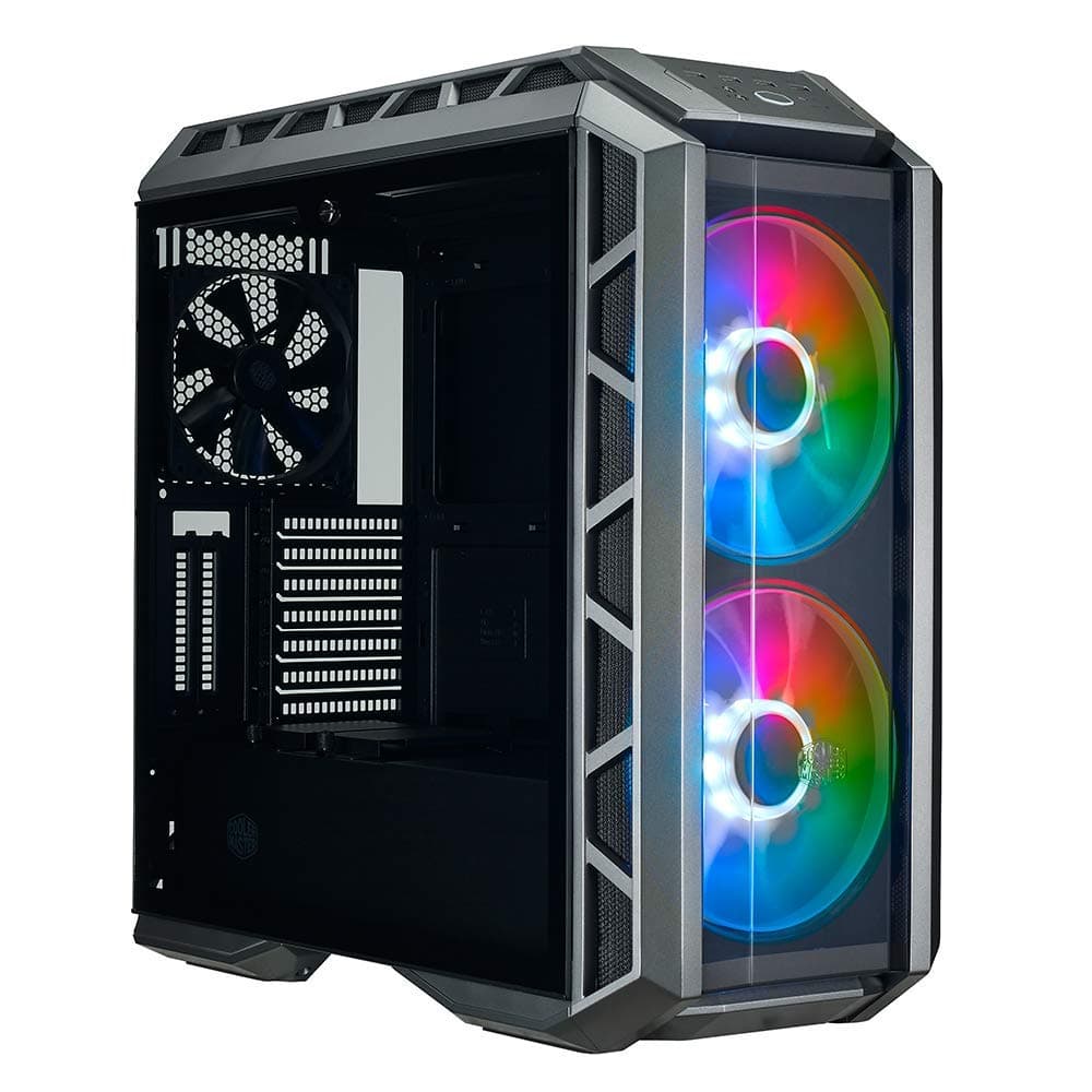Cooler Master MasterCase H500P Mesh Gun ARGB Airflow ATX Mid-Tower with Dual 200mm Customizable ARGB Lighting Fans, Mesh Front Panel, and Tempered Glass Side Panel (MCM-H500P-MGNN-S11)