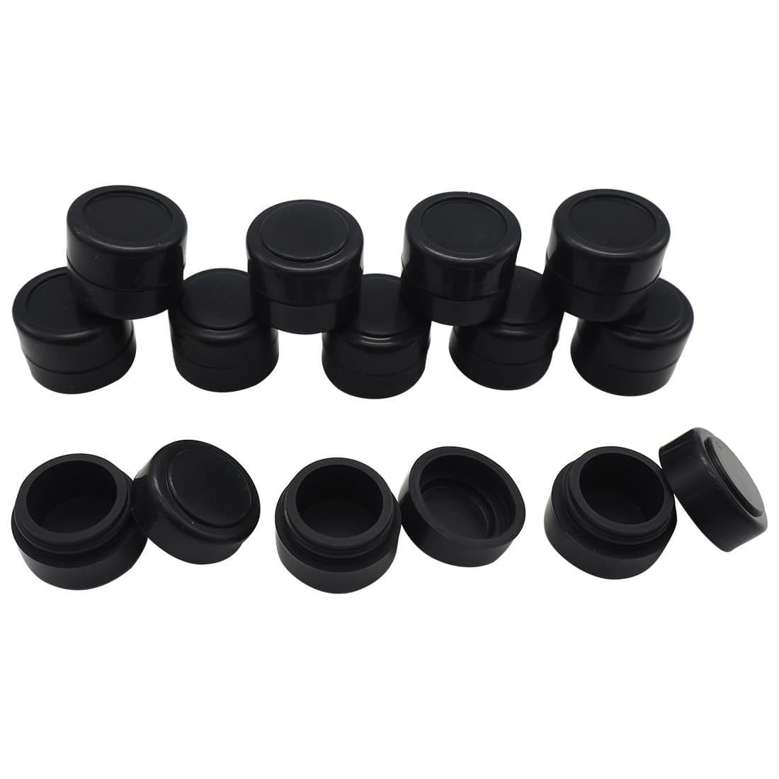 Gentcy Silicone 2ml Black 50pcs Containers Silicone Storage Jar Seals