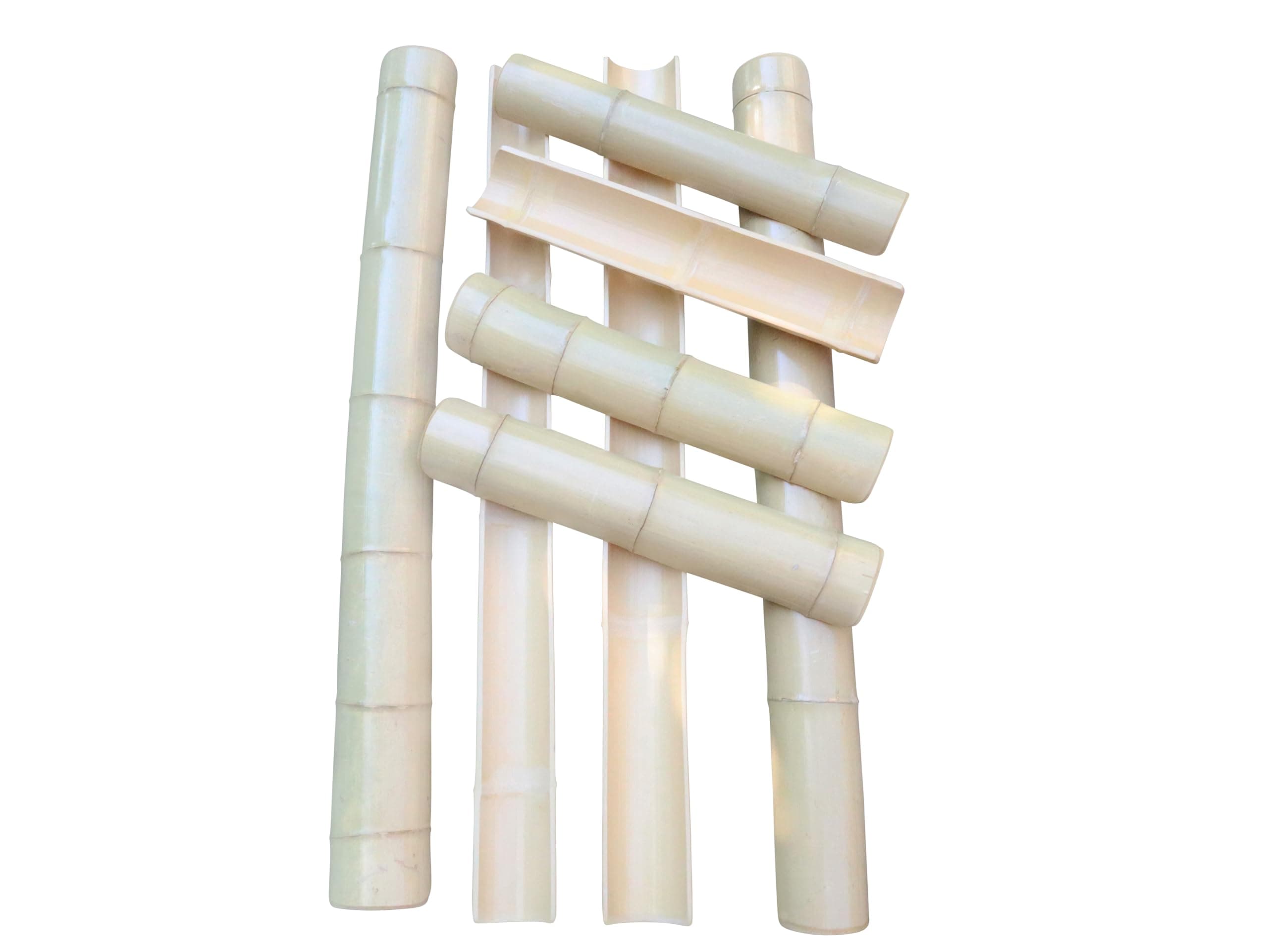 Bamboo channels (half pipe) | Water chutes! | Bamboo channeling | Gutters | Pack of 8 | 4x1mtr 4x0.5mtr