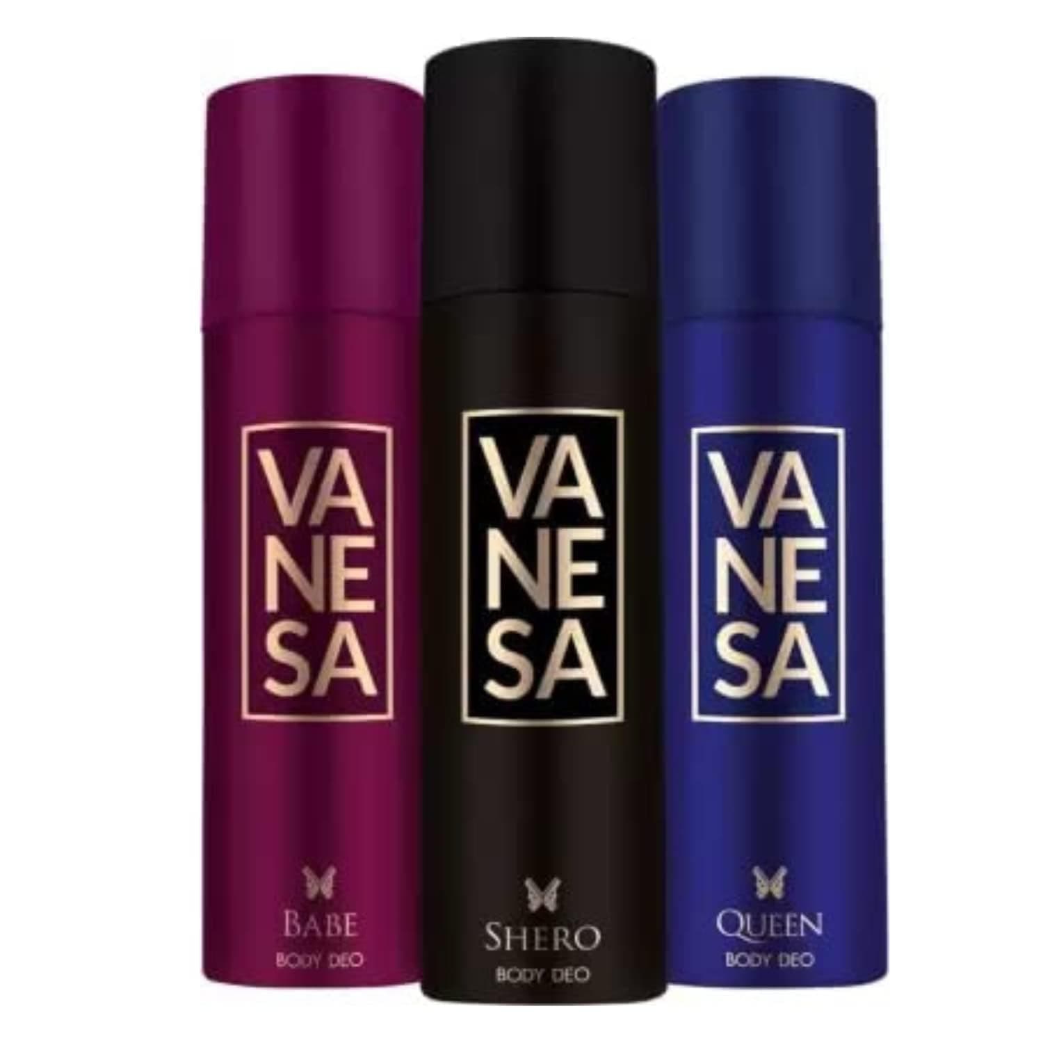 VANESA Babe, Queen Deo & Shero Deodorant (150ML Each) - Combo Pack of 3 | Fresh & Authentic Fragrance Luxury Long Lasting Deodorant for Women