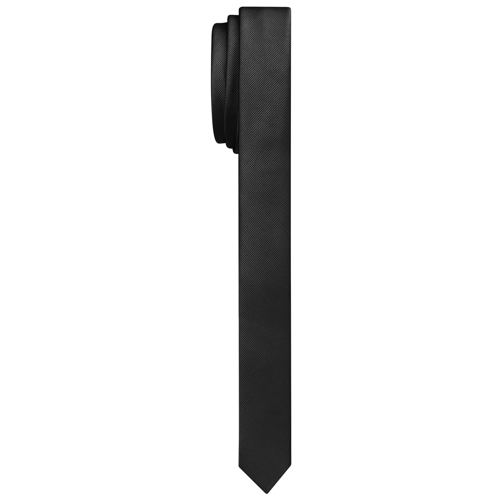 DecTwig Men's Skinny Ties Solid Color Formal Neckties 1.58" (4CM) Slim Striped Thin Black Ties For Men