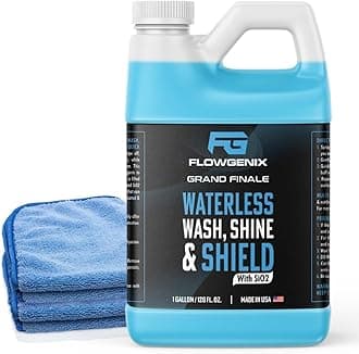 Flowgenix™ Waterless Car Wash Spray - Grand Finale - Motorcycle Cleaner & Car Wax Polish (1 Gal or 128 oz) - Ceramic Coating - Quick Detailer Spray to Make Your Vehicle Shine