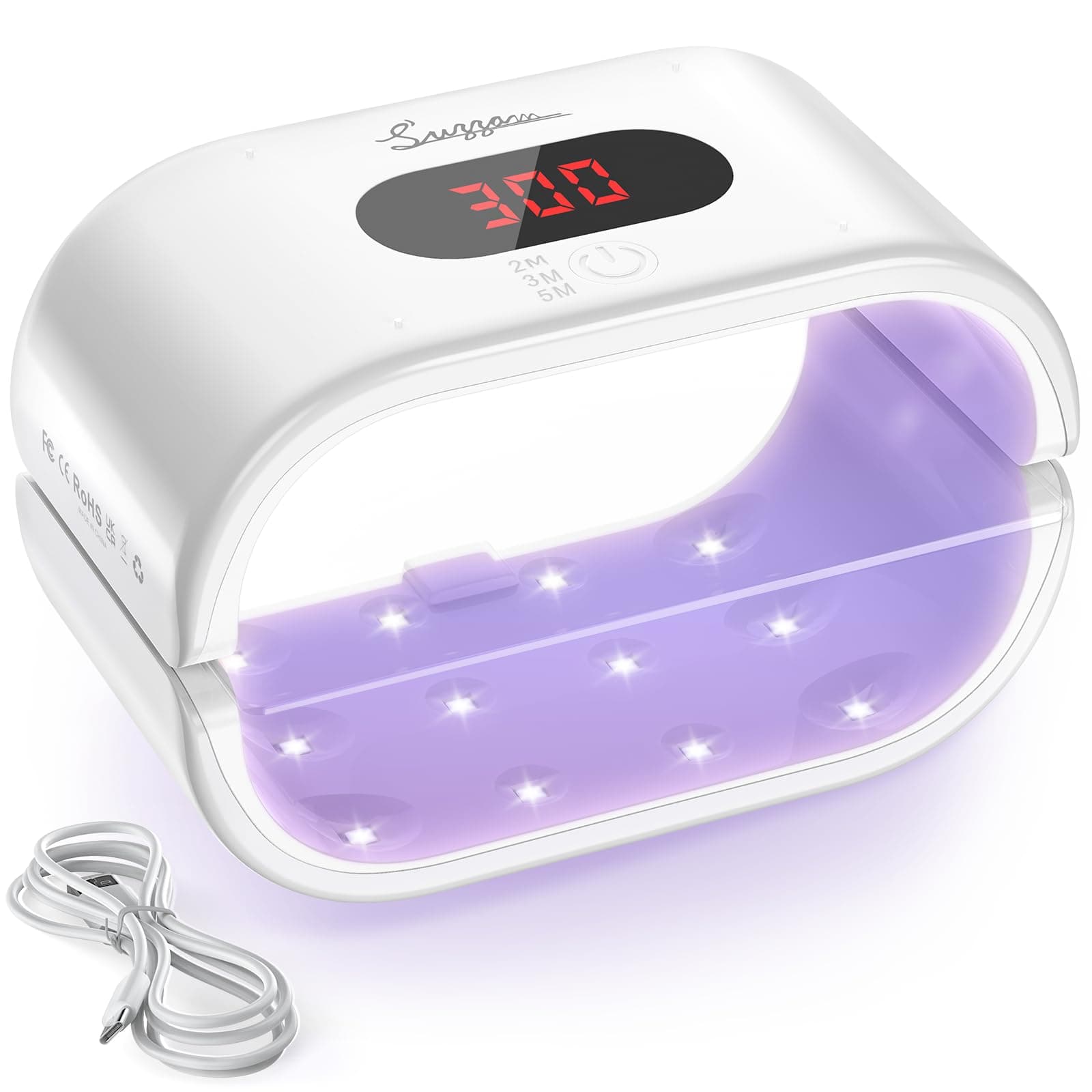 Suzzam UV Light for Resin, Large Double-Sided UV Resin Light, 2 in 1 & Split Usageable, 360° Wide Coverage & 3 Timer Settings Digital Display Screen, 36W Fast Curing for DIY Crafts