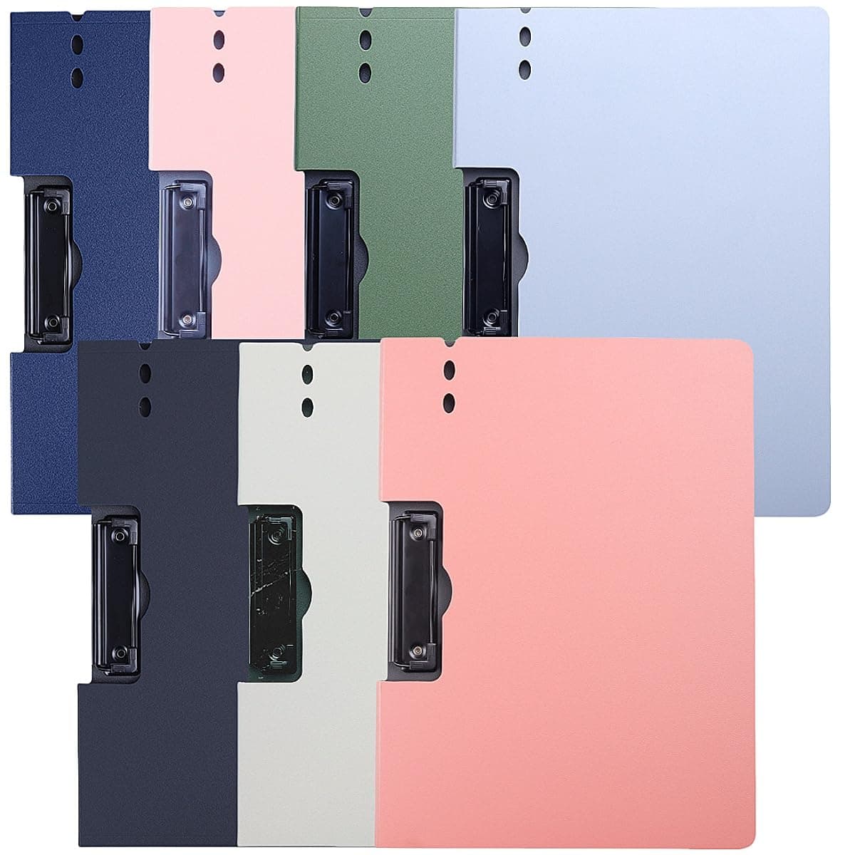 A4 Binder Clip Boards Punchless with Spring Action Clamp Strong Clips File Folder Clipboards Bulk Office Commercial School Documents Folder Binders Clip for Letter or A4 Size,7 Colors