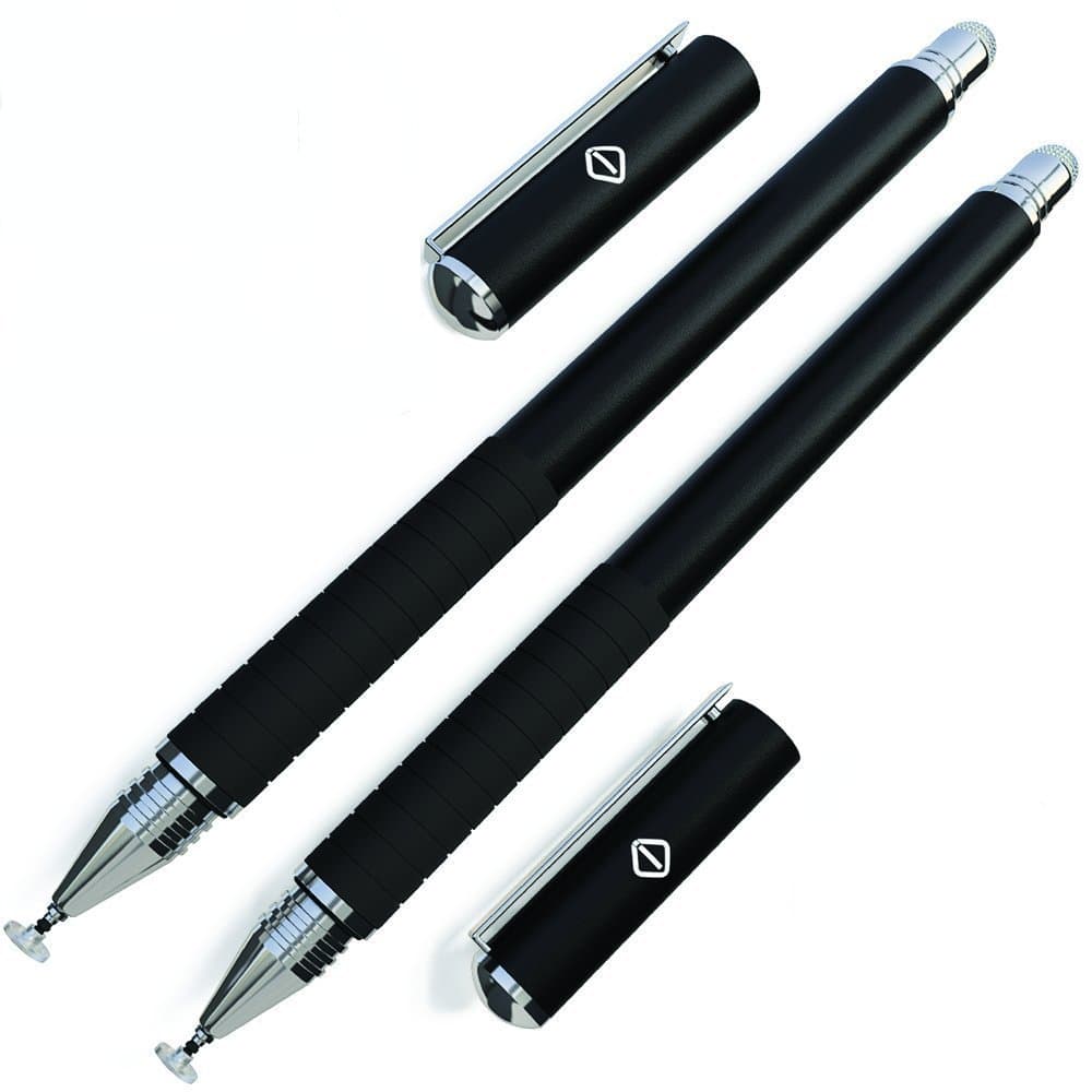 2 in 1 Disc Precision Series Stylus/Styli Bundle with [1 Replaceable Fiber & Disc Tips] Stylus for iPad Pro/Air Samsumg Glaxy Tablets Touch Screen Devices (Black)
