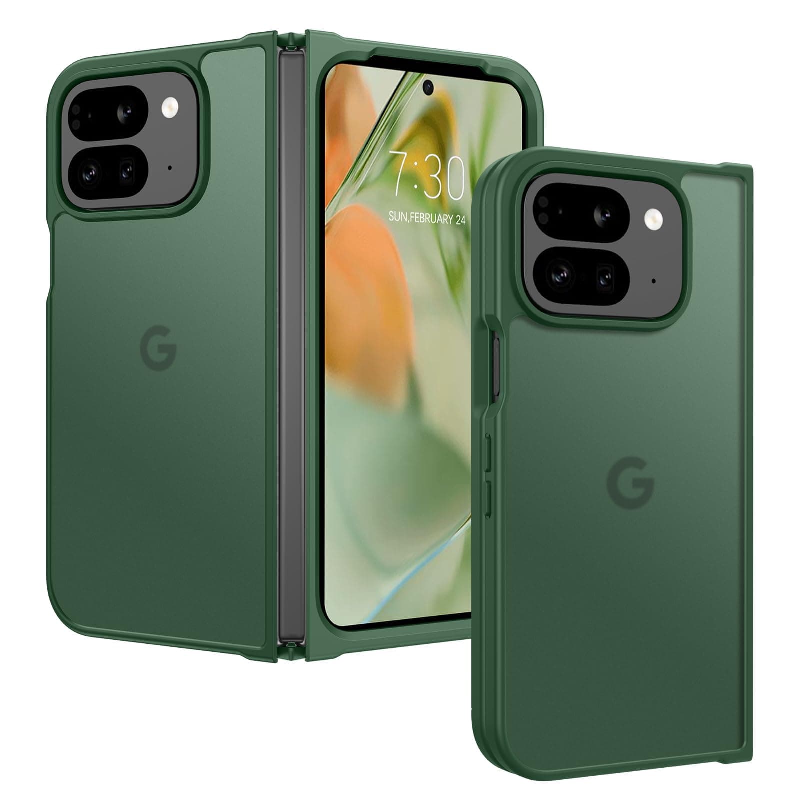 BENTOBEN for Google Pixel 9 Pro Fold Case, Translucent Matte Reveal Logo Slim Thin Shockproof Anti-Yellow Lightweight Women Men Boys Girls Protective Phone Cover Cases for Pixel 9 Pro Fold 8.0", Green