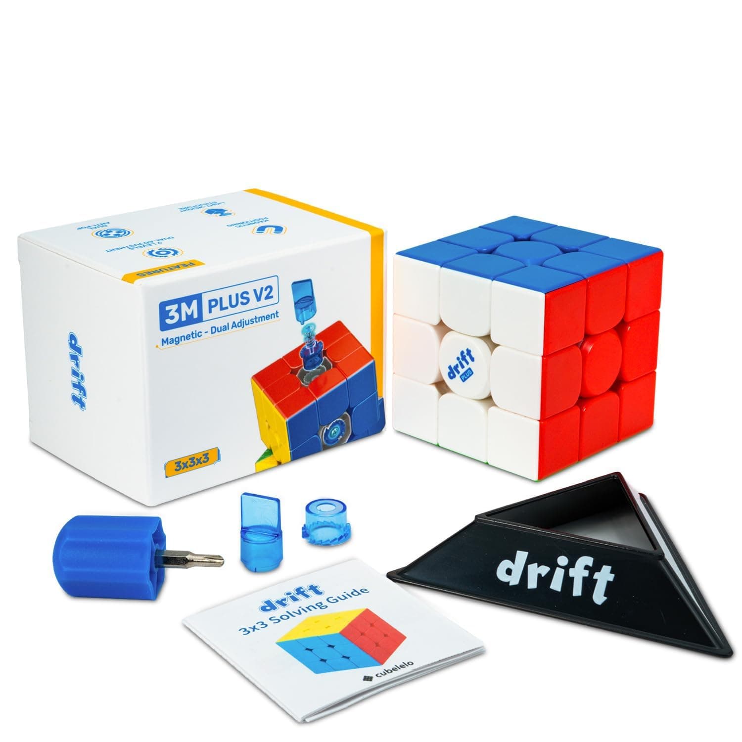 Cubelelo Drift 3M Plus v2 3x3 (Magnetic) (New Upgraded Version) | Based on MoYu RS3M v5 | Dual-Adjustment System | Speedcube for Kids & Adults | Magic Speedy Stress Buster Brainstorming Puzzle