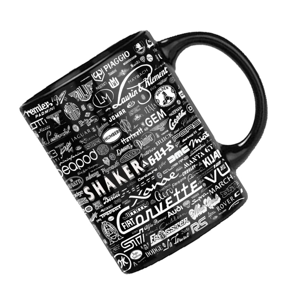 Charming Creations Shaker Gem Printed Black Ceramic Coffee Mug. (350ml ,Pack of 1)