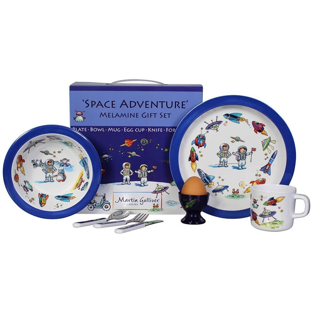 Martin Gulliver Designs Space Adventure Melamine Gift Set, Multi-Colour, 23 x 23 x 7 cm