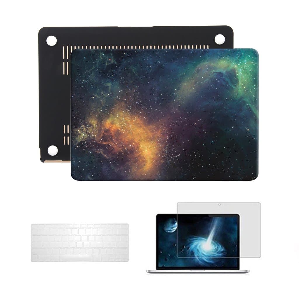 Macbook Pro 13" Case,Anrain Soft-Skin See Through Plastic Hard Case Cover & Keyboard Cover & Screen Protector for Macbook Pro 13.3" with CD-ROM (A1278),Sky Star