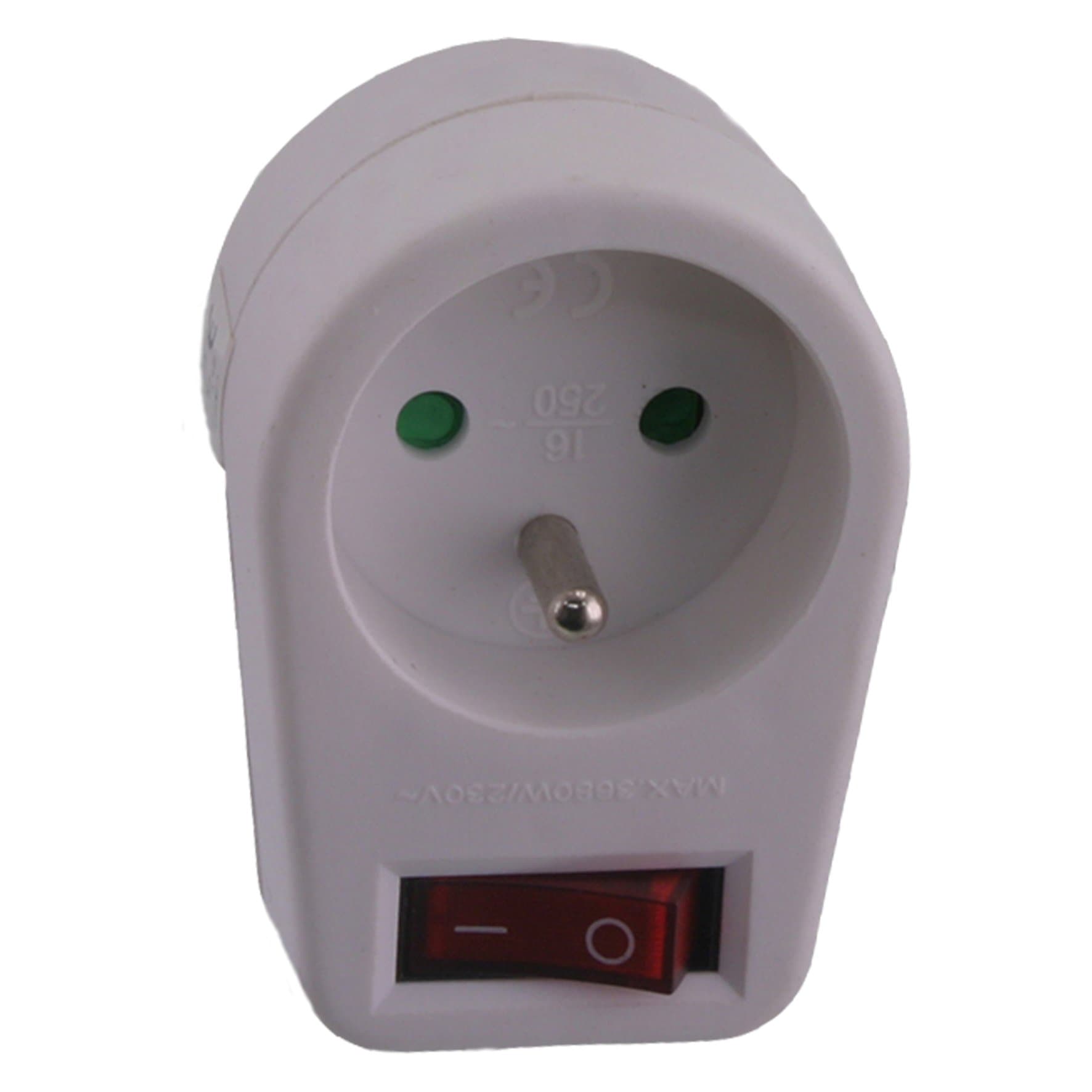 Exin 54.403.65 Adapter Switch with Lights 10/16 A, White