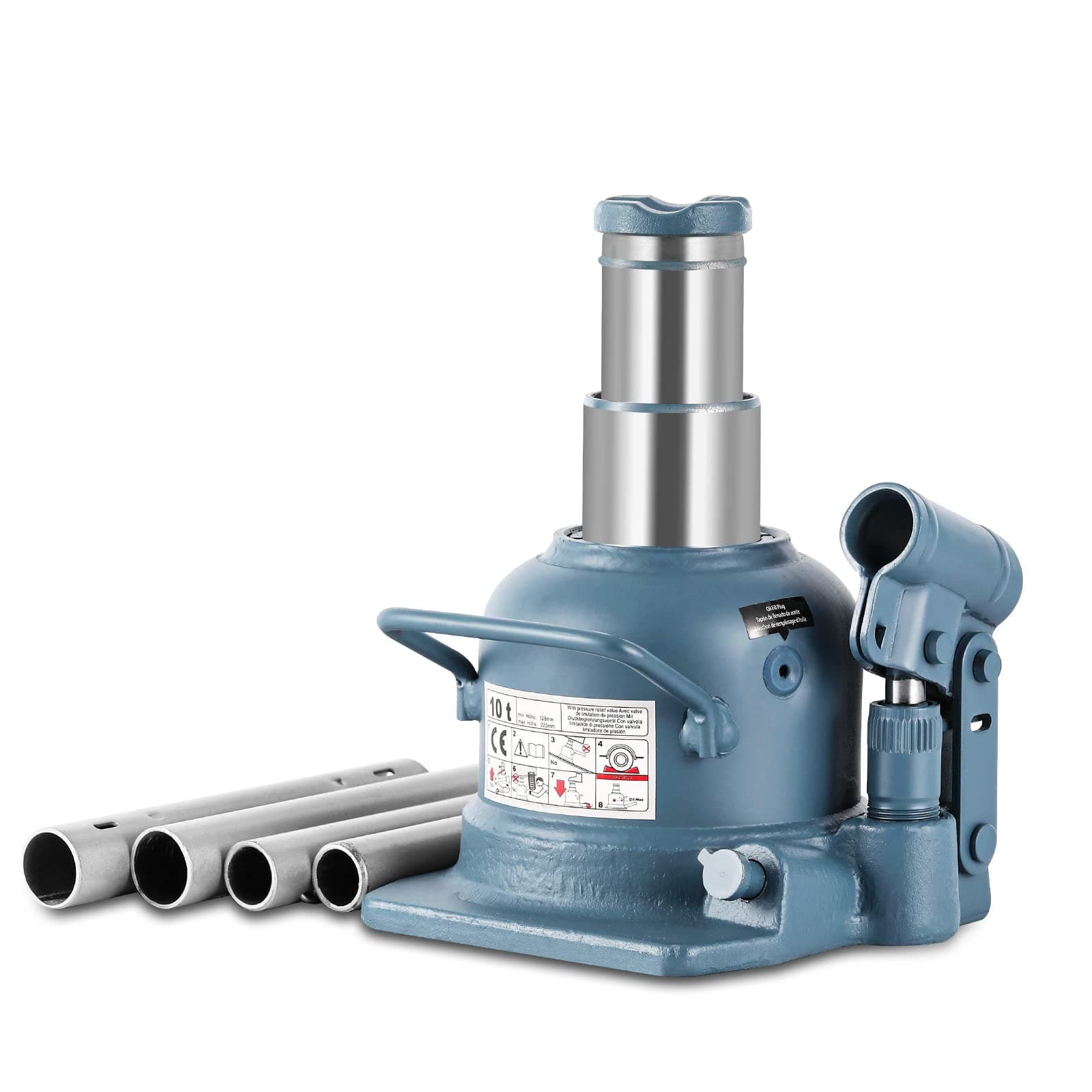 - BAOSHISHAN Low Profile Bottle Jack 10 Ton Double Ram Jack 4-7/8'' to 8-7/8'' Lifting Range Hydraulic Jack Stubby Short Welded Bottle Jack