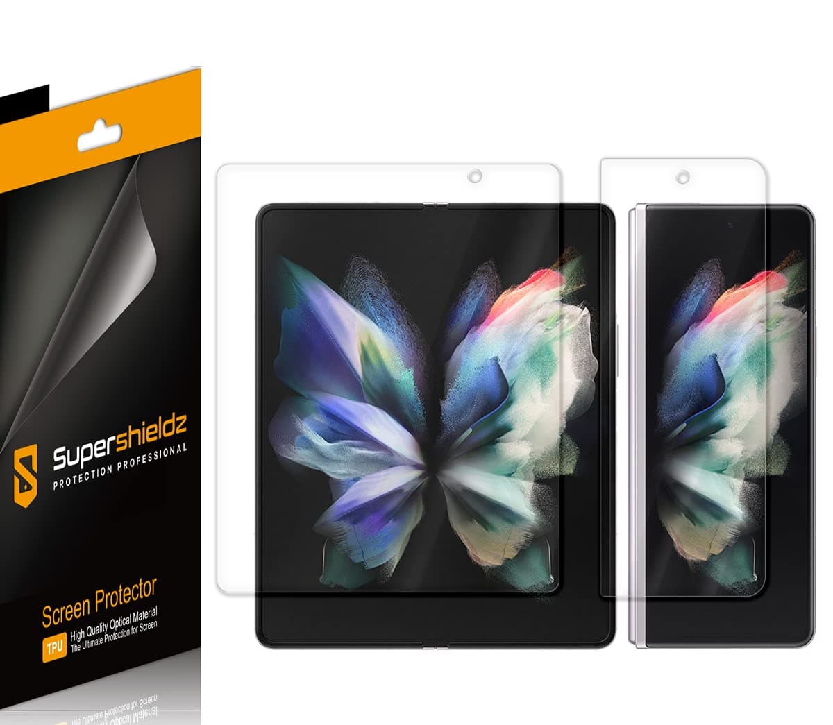 (2 Pack) Designed for Samsung Galaxy Z Fold 3 5G Screen Protector, (Full Coverage) High Definition Clear Shield (TPU)