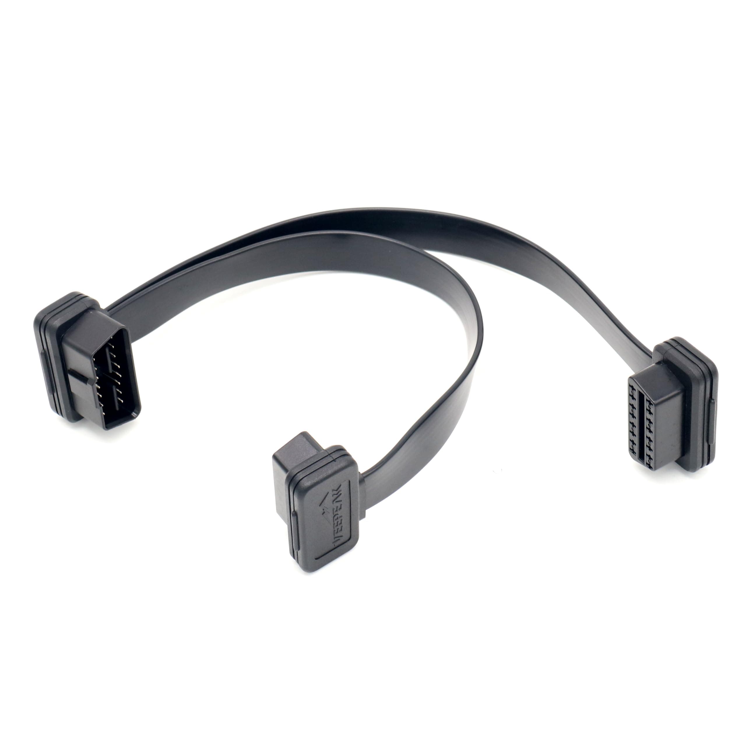 Veepeak OBD2 Splitter Y Adapter 2-Way OBD Extension Cable 1FT/30CM 1x Male Plug to 2X Female Connectors 16 Pin Pass Through Ultra Low Profile
