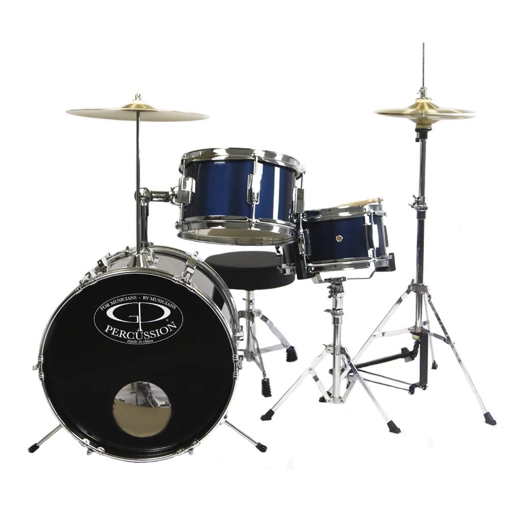 GP Percussion GP50MRB Complete Junior Drum Set (Metallic Royal Blue, 3-Piece Set)