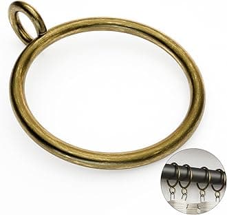 50 Packs Bronze Metal Curtain Rings with Eyelets, 1.25 inch Inner Diameter Drapery Rings Apply for Curtain Rods(Fits Up to 1-Inch Rod)