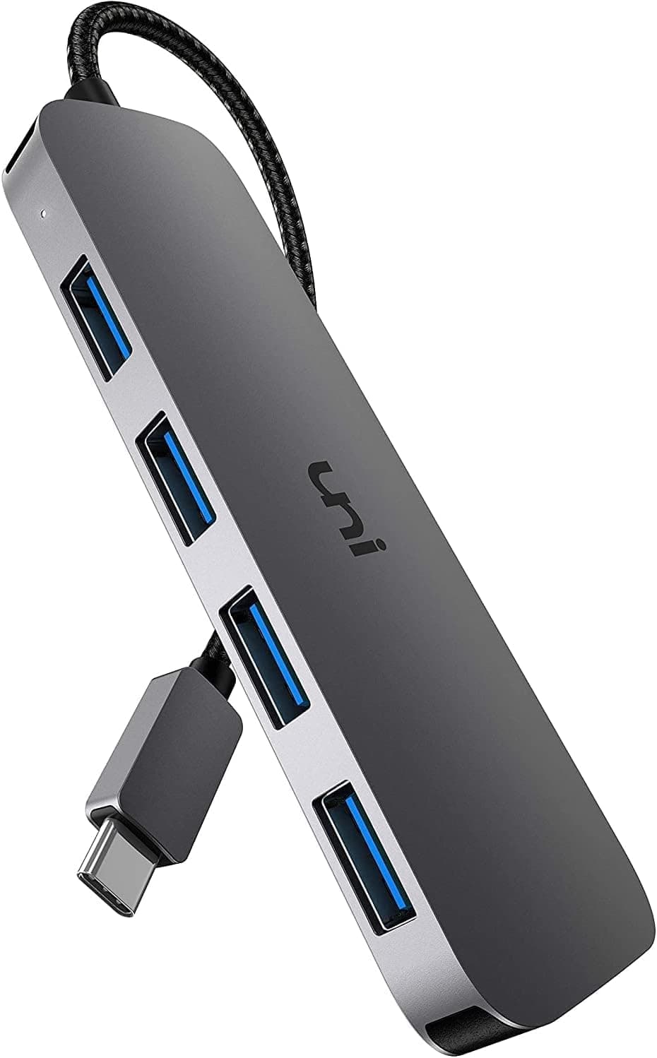 uni USB C Hub, USB Type C to 4-Port USB 3.0 Adapter, [5Gbps, Aluminium, Nylon] Ultra Slim USB Hub USB C to USB, Thunderbolt 3 Data Hub for MacBook Pro/Air iPad Pro XPS Chromebook iPhone15 Pro Galaxy